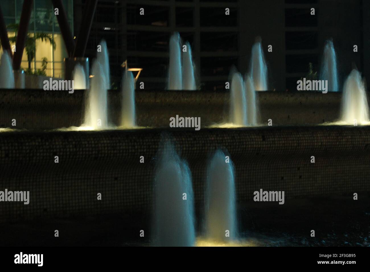 illuminated water fountain at night Stock Photo - Alamy