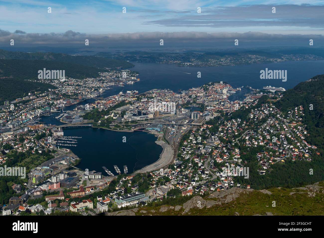 View Of Bergen Stock Photo Alamy