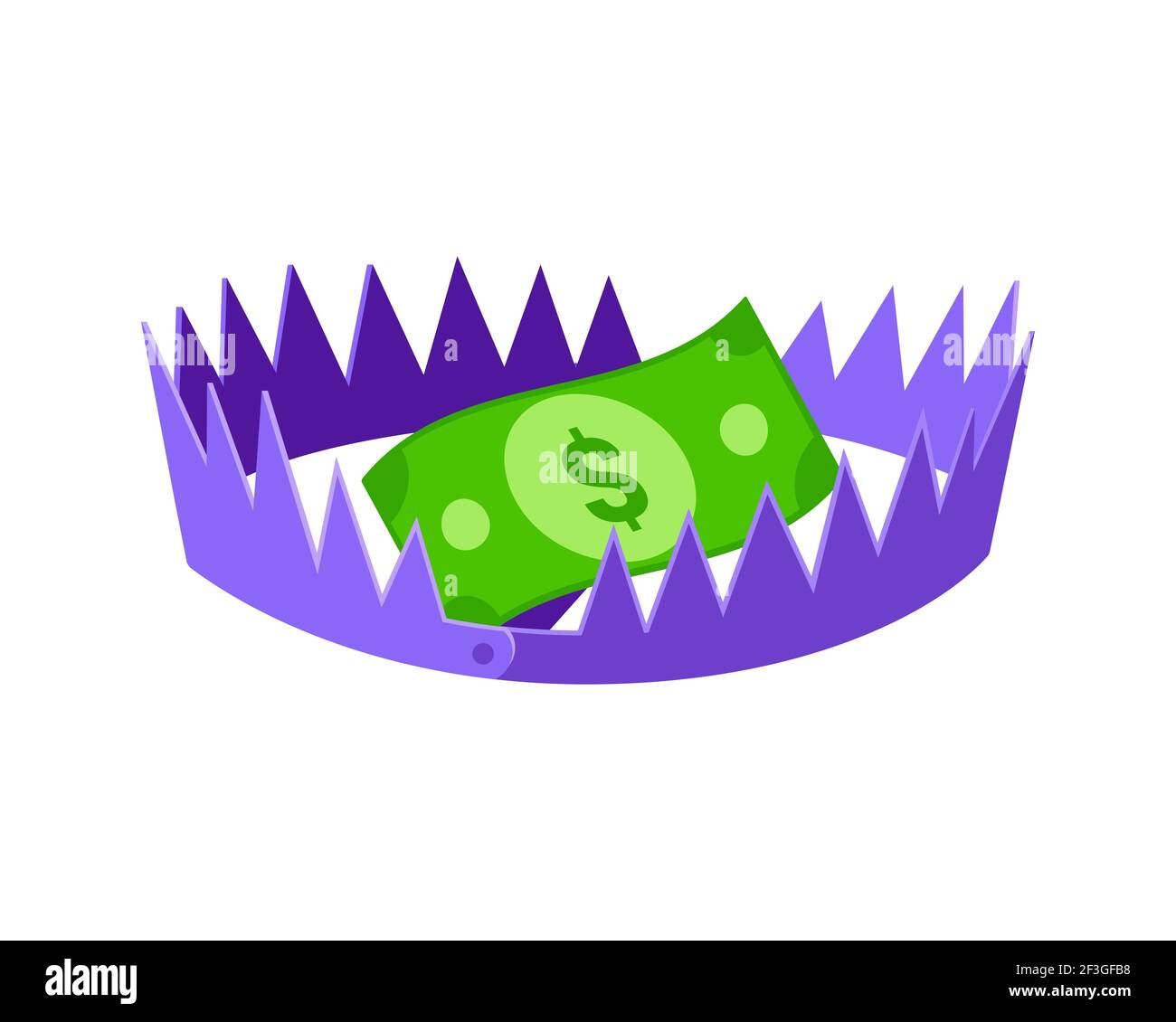 Money trap concept flat style design vector illustration isolated on ...