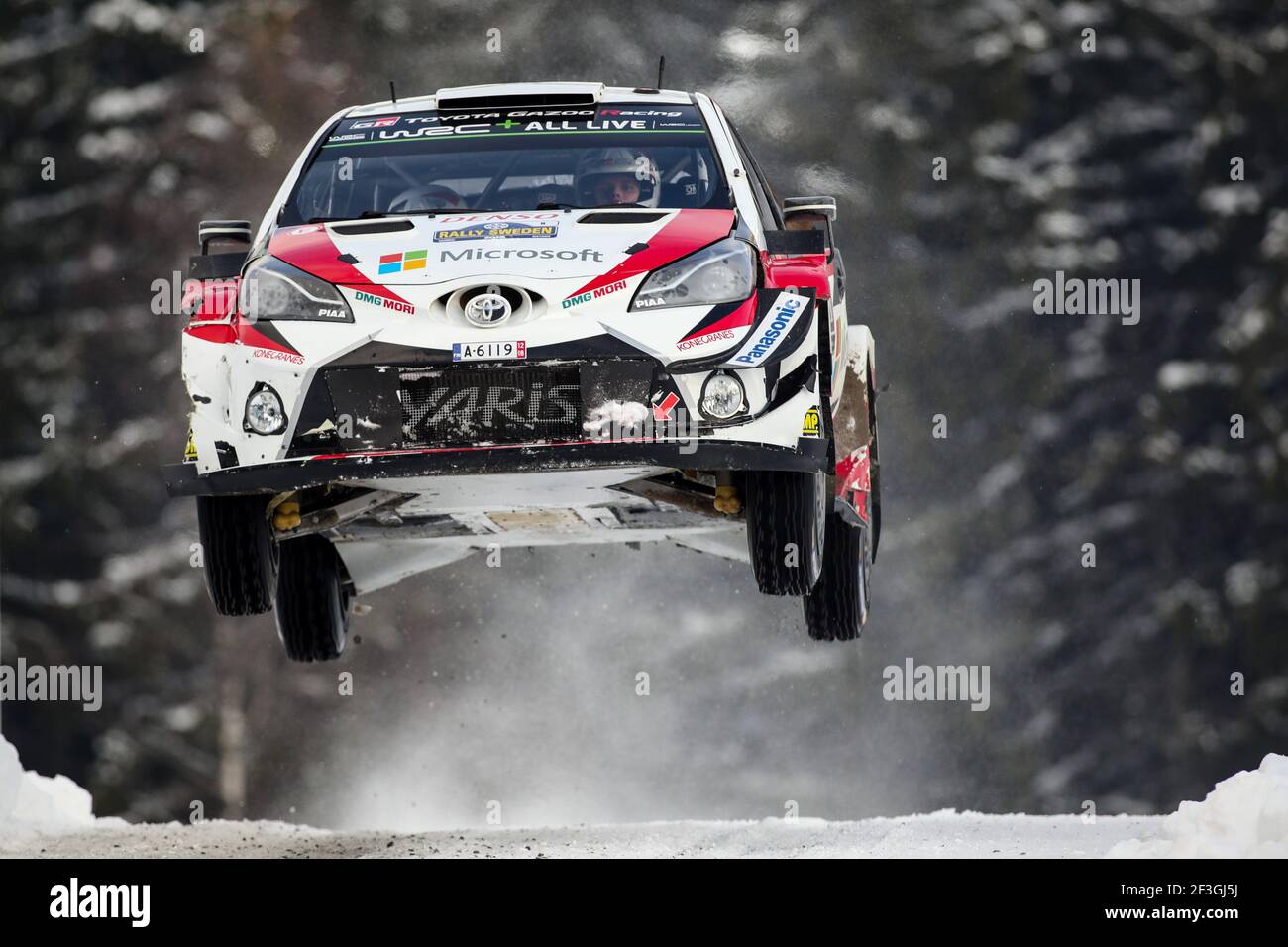 08 TANAK Ott (EST), JARVEOJA Martin (EST), TOYOTA YARIS WRC, TOYOTA GAZOO RACING WRT action during the 2018 WRC World Rally Car Championship, Sweden rally from February 15 to 18, at Torsby - Photo DPPI Stock Photo