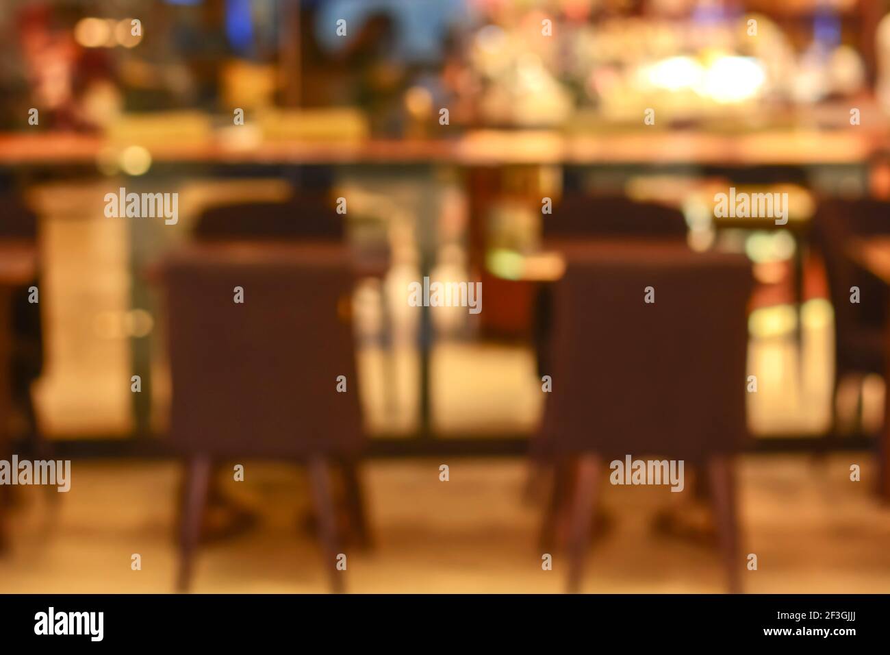 Blurred background of cafe (or restaurant) interior with tables & chairs  Stock Photo - Alamy
