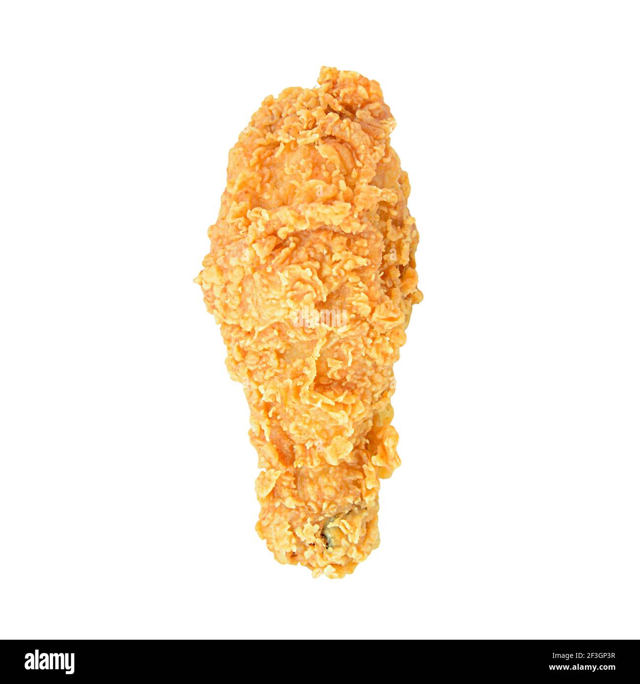 Fried chicken leg or drumstick isolated on white background Stock Photo