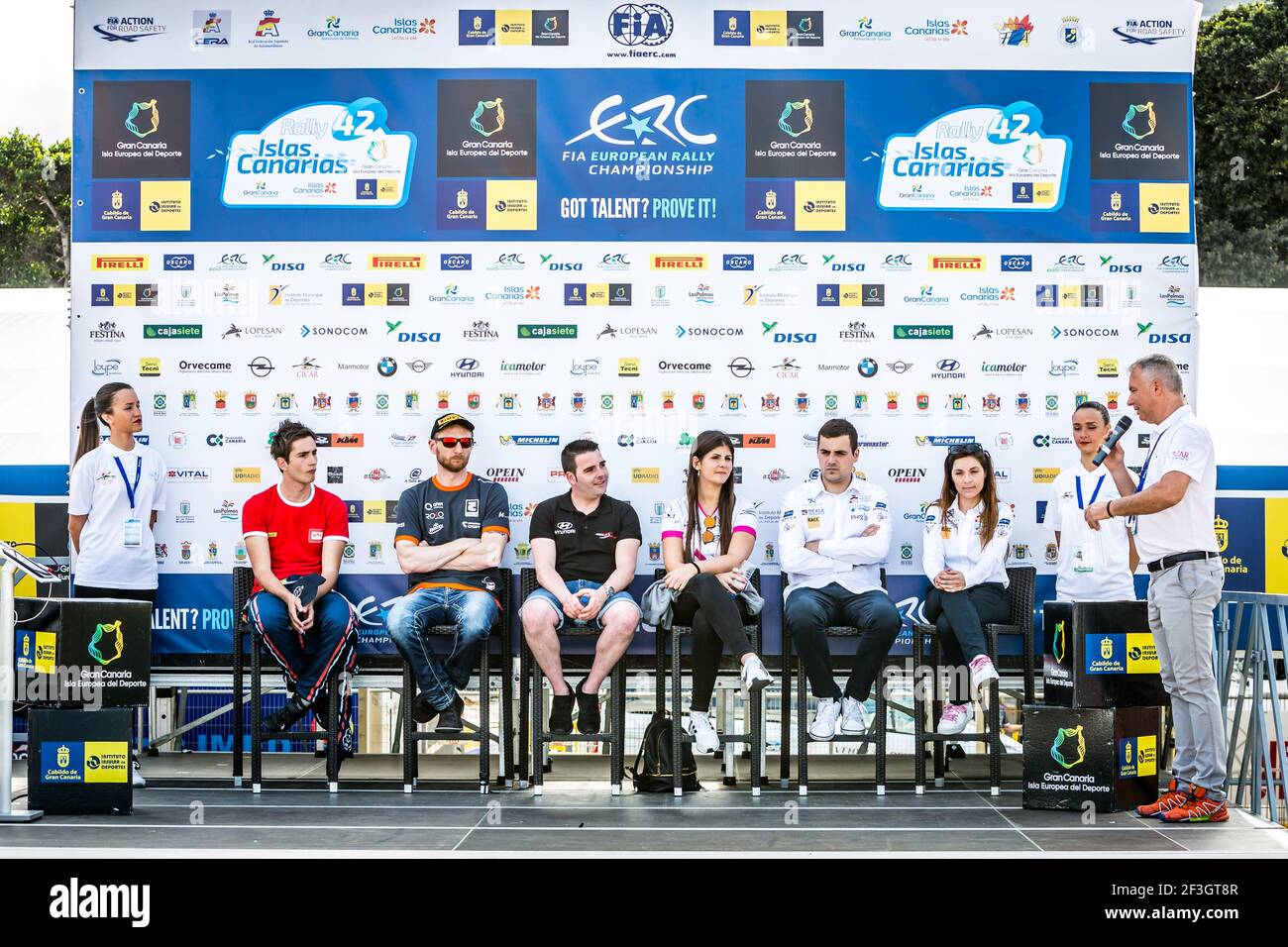 conference de presse, press conference during the 2018 European Rally  Championship ERC Rally Islas Canarias, El Corte Inglés, from May 3 to 5, at  Las Palmas, Spain - Photo Thomas Fenetre / DPPI Stock Photo - Alamy