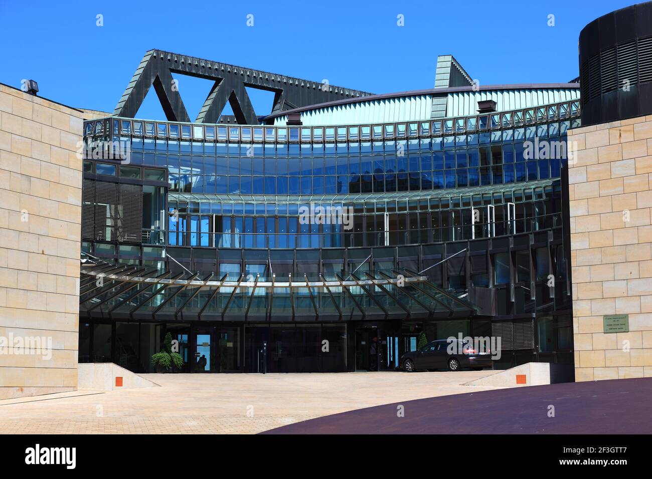 Landtagsgebäude Nordrhein-Westfalen, Haus des Landtages, Stromstraße, Regierungsviertel, Düsseldorf, Nordrhein-Westfalen, Deutschland Stock Photo