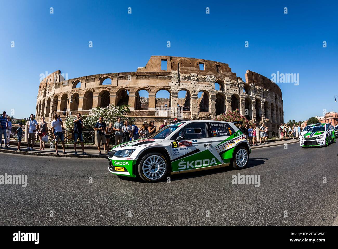 05 Fabian Kreim G(ER), Frank Christian (GER), Skoda Auto Deutschland, SKODA  FABIA R5, action during the 2018 European Rally Championship ERC Rally di  Roma Capitale, from july 20 to 22 , at