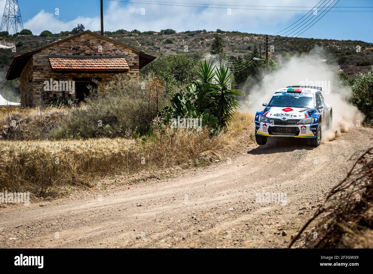 02 MAGALHAES Bruno (PRT), MAGALHAES, Hugo (PRT), BRUNO MIGUEL PINTO MAGALHAES PINHEIRO, SKODA FABIA R5, action during the 2018 European Rally Championship ERC Cyprus Rally, from june 15 to 17 at Larnaca, Cyprus - Photo Thomas Fenetre / DPPI Stock Photo