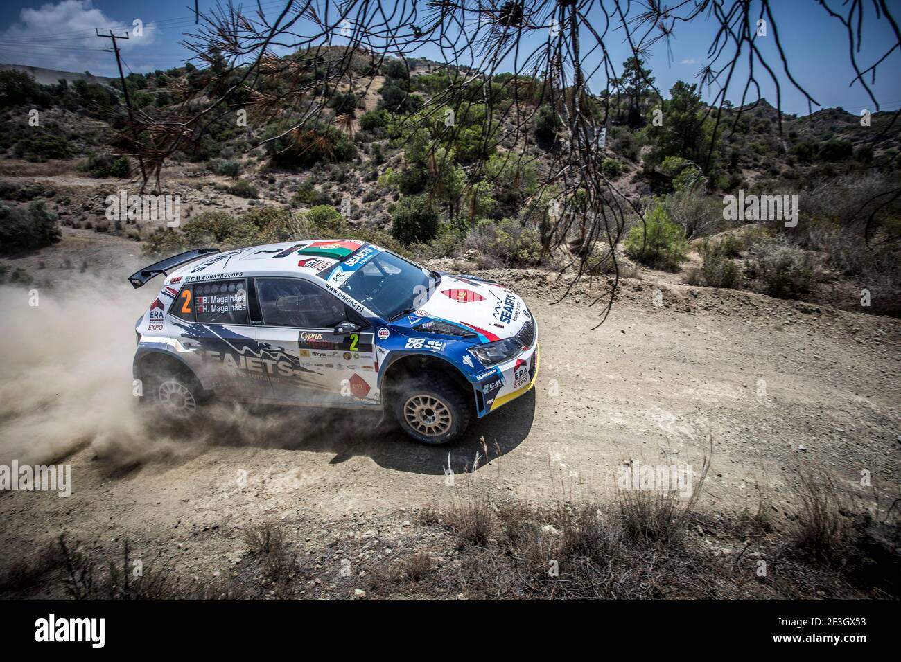 02 MAGALHAES Bruno (PRT), MAGALHAES, Hugo (PRT), BRUNO MIGUEL PINTO MAGALHAES PINHEIRO, SKODA FABIA R5, action during the 2018 European Rally Championship ERC Cyprus Rally, from june 15 to 17 at Larnaca, Cyprus - Photo Gregory Lenormand / DPPI Stock Photo