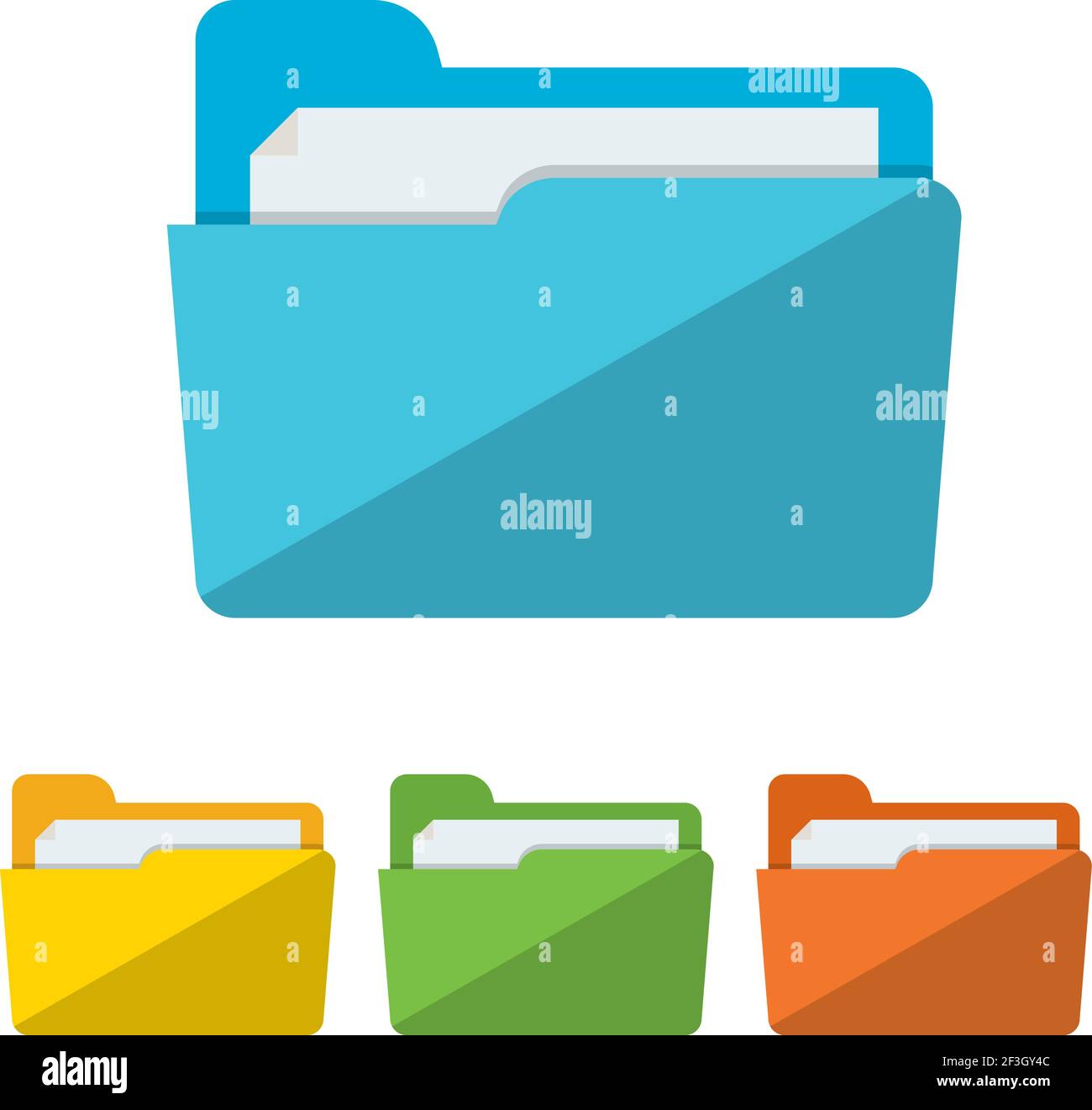 Collection of file folders icons Stock Vector Image & Art Alamy