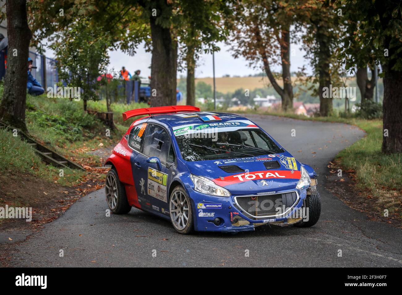 10 Pellier Laurent, Combe Geoffrey, FRA/FRA, Peugeot Rally Academy, Peugeot  208 T16 R5, Action during the 2018 European Rally Championship ERC Barum  rally, from August 24 to 26, at Zlin, Czech Republic -
