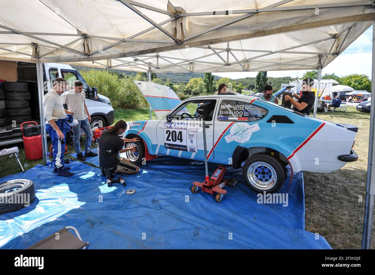 204 Giraudo Gilles Giraudo Laurene Opel Kadett GTE assistance during the Rallye de Fayence, Coupe de France FFSA des rallyes Véhicules Historiques , september 22 to 23th at Fayence, France - Photo Wilfried Marcon / DPPI Stock Photo