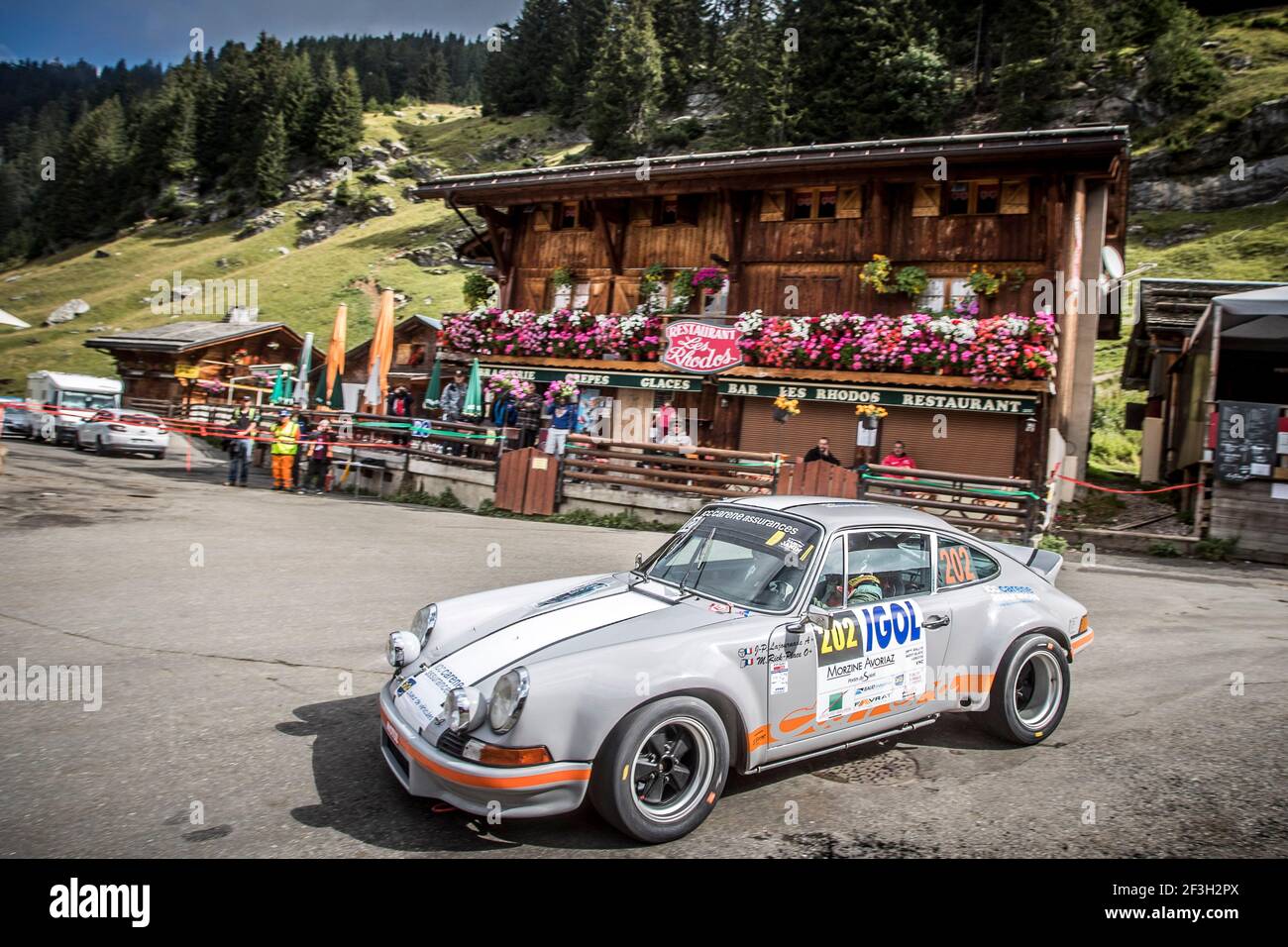 202 LAJOURNADE JP, RICK-PLACE Martine, Porsche CARRERA RS, action, during  the 2018 French rally championship, rallye du Mont-Blanc from september 6  to 8 at Morzine, France - Photo Gregory Lenormand / DPPI Stock Photo - Alamy