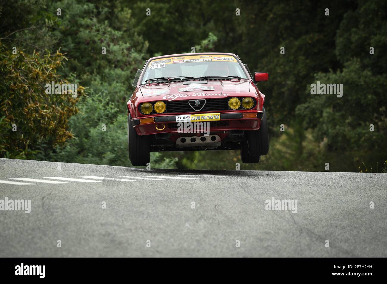 219 Durosne Michel Durosne Emilie Alfa Romeo Gtv6 action during the Rallye de Fayence, Coupe de France FFSA des rallyes Véhicules Historiques , september 22 to 23th at Fayence, France - Photo Wilfried Marcon / DPPI Stock Photo