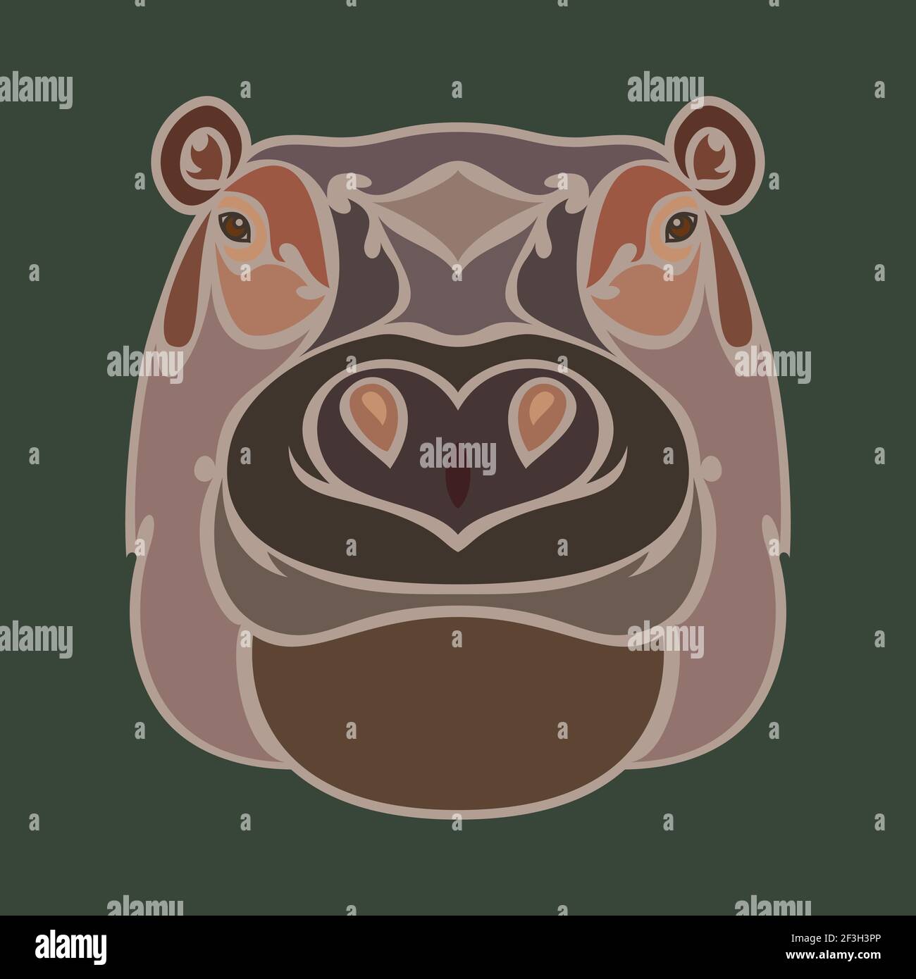 Hippopotamus close Stock Vector Images - Alamy