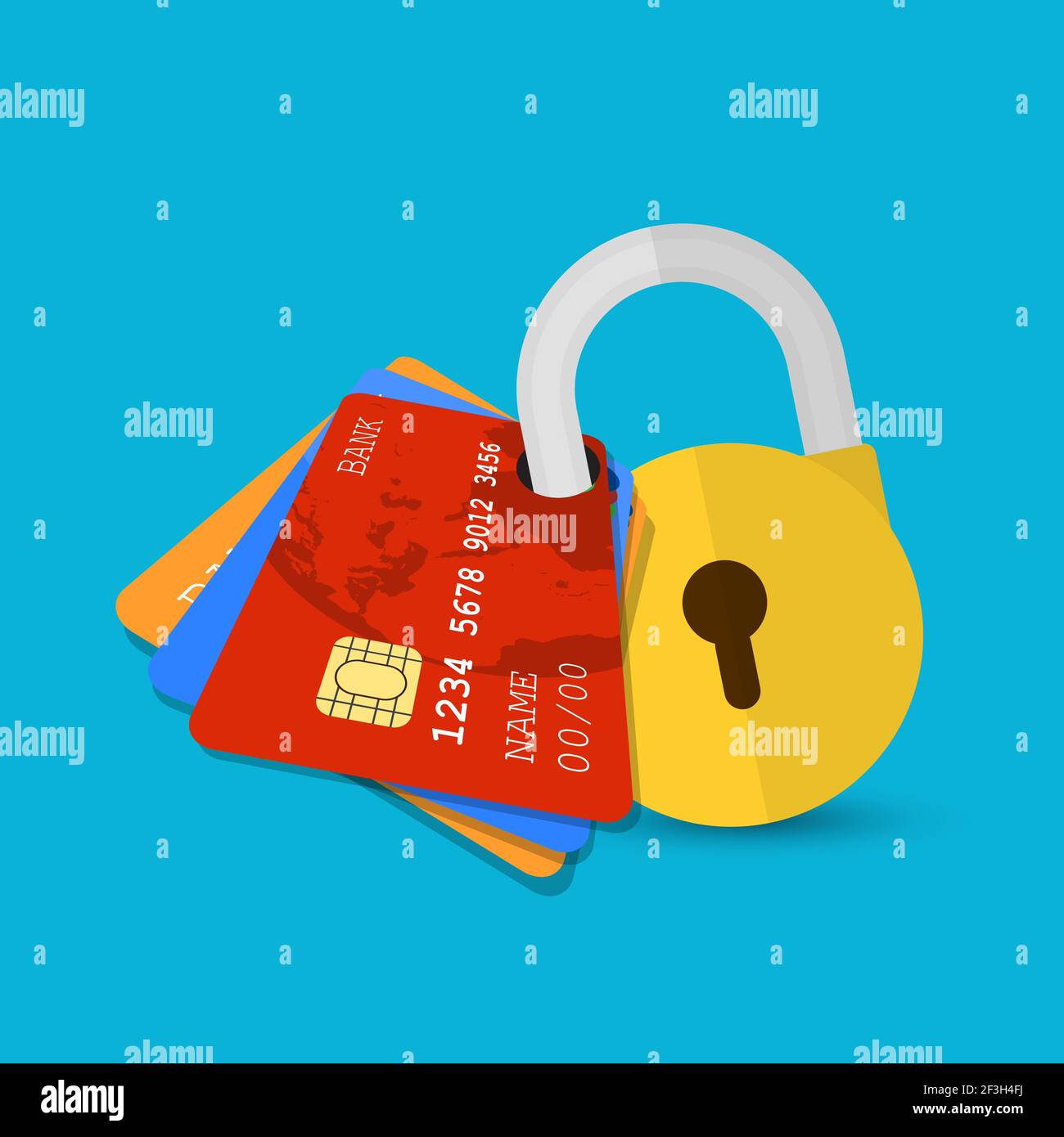 Set of secure credit card stock vector image art alamy
