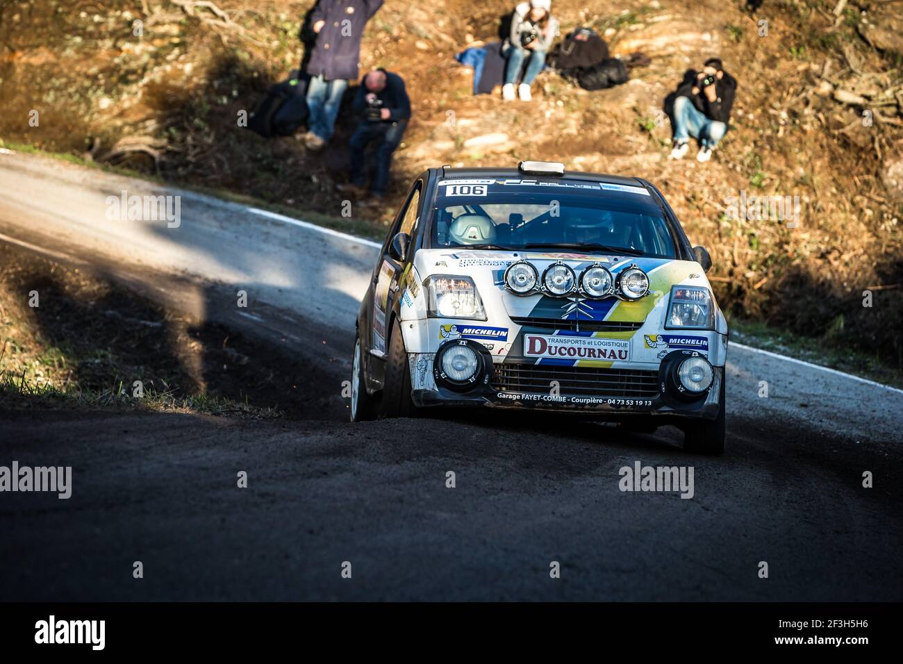 106 COMBE Fabien and COMBE Ludovic, Citroen C2, action during the 2018 French rally championship, rallye du Var from November 22 to 25 at Sainte Maxime, France - Photo Thomas Fenetre / DPPI Stock Photo