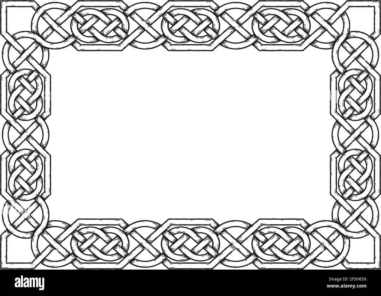 Linear border made with Celtic knots for use in designs for St. Patrick's Day. Stock Vector