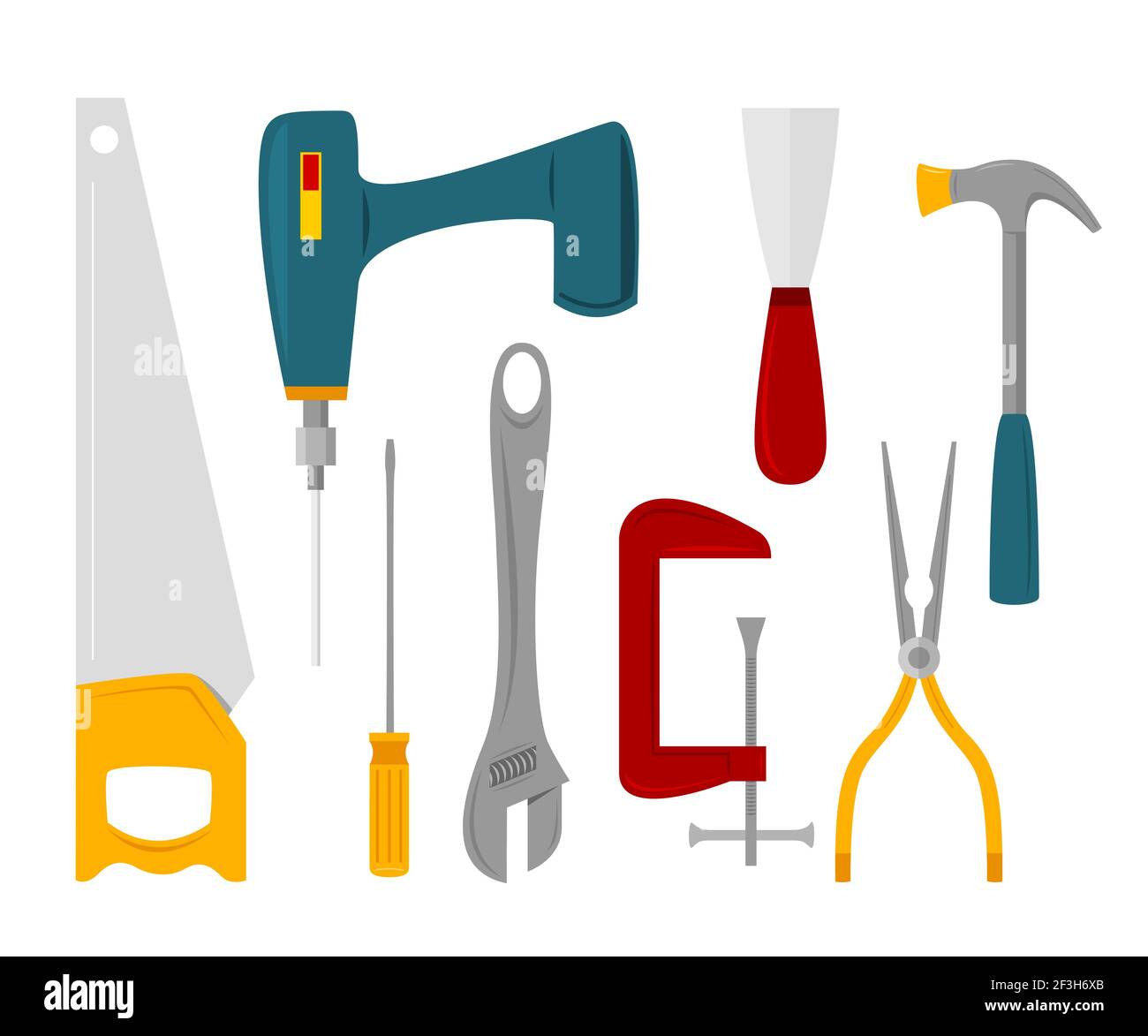 Group of the Handyman Tools. Stock Vector