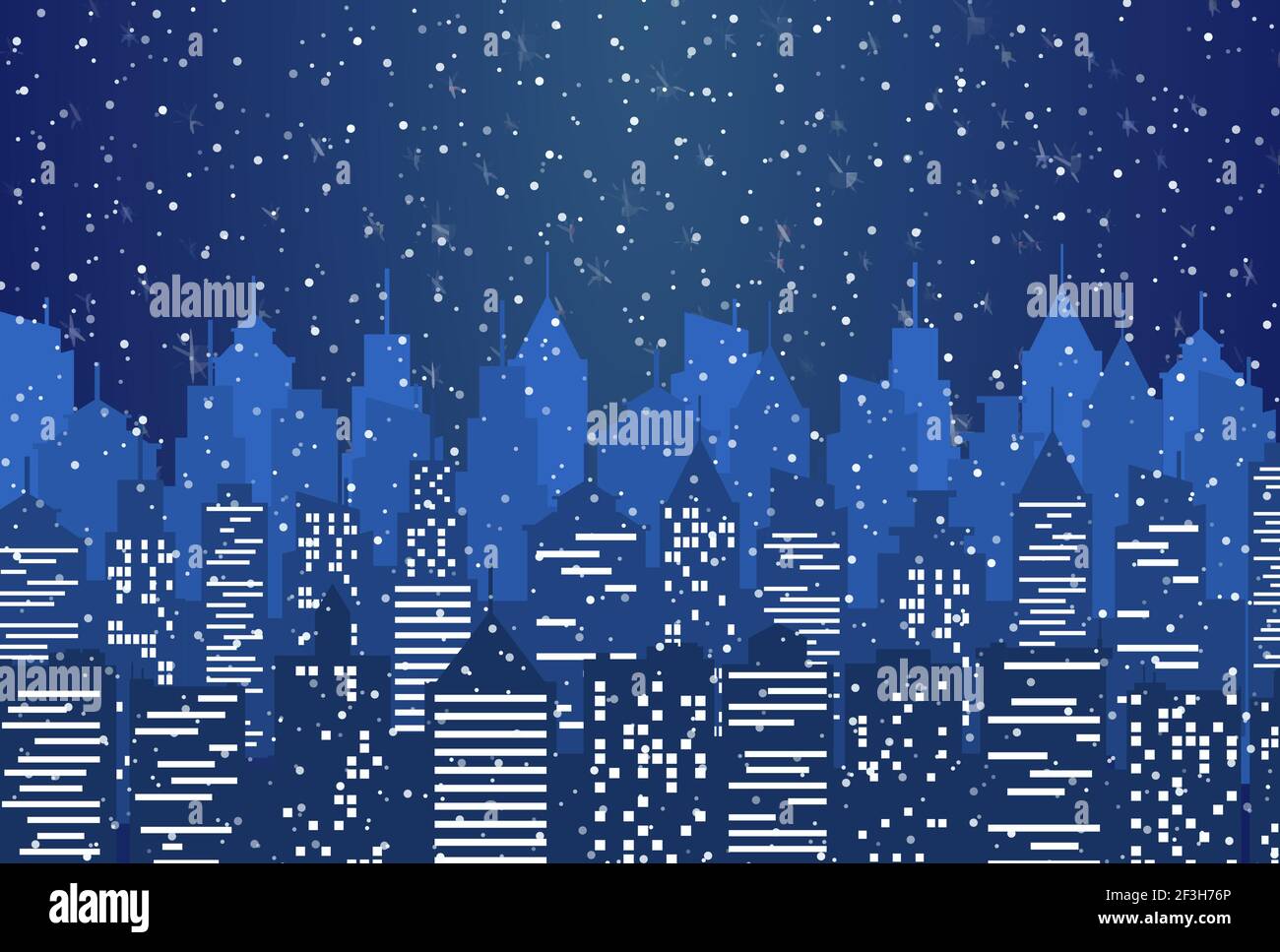 Silhouette of the city with cloudy night sky Stock Vector Image & Art ...