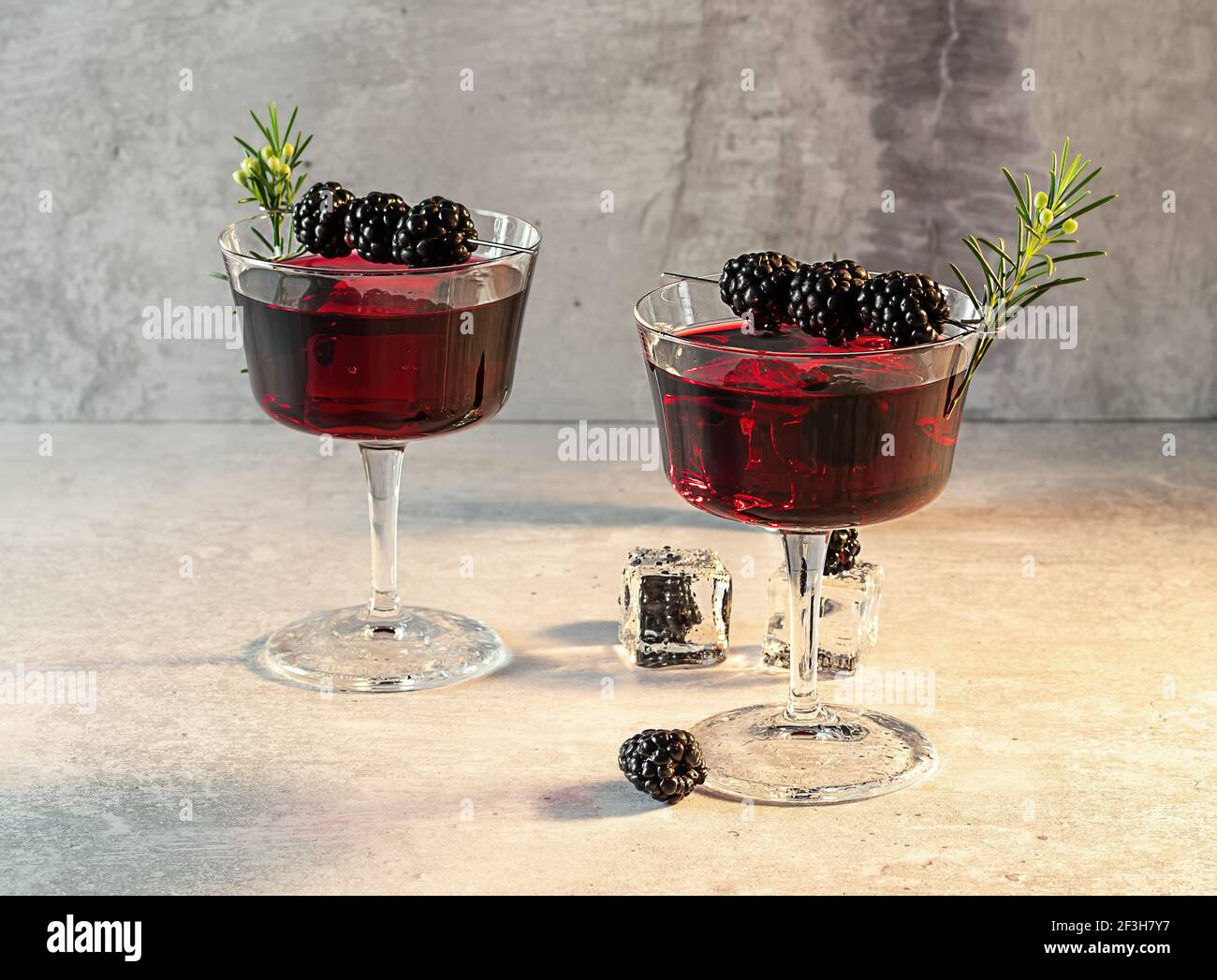 Blackberry Bramble with fresh muddled blackberries, gin, lemon juice ...