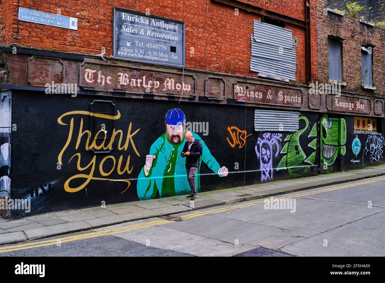 Republic of Ireland; Dublin, wall painting in the city center Stock Photo