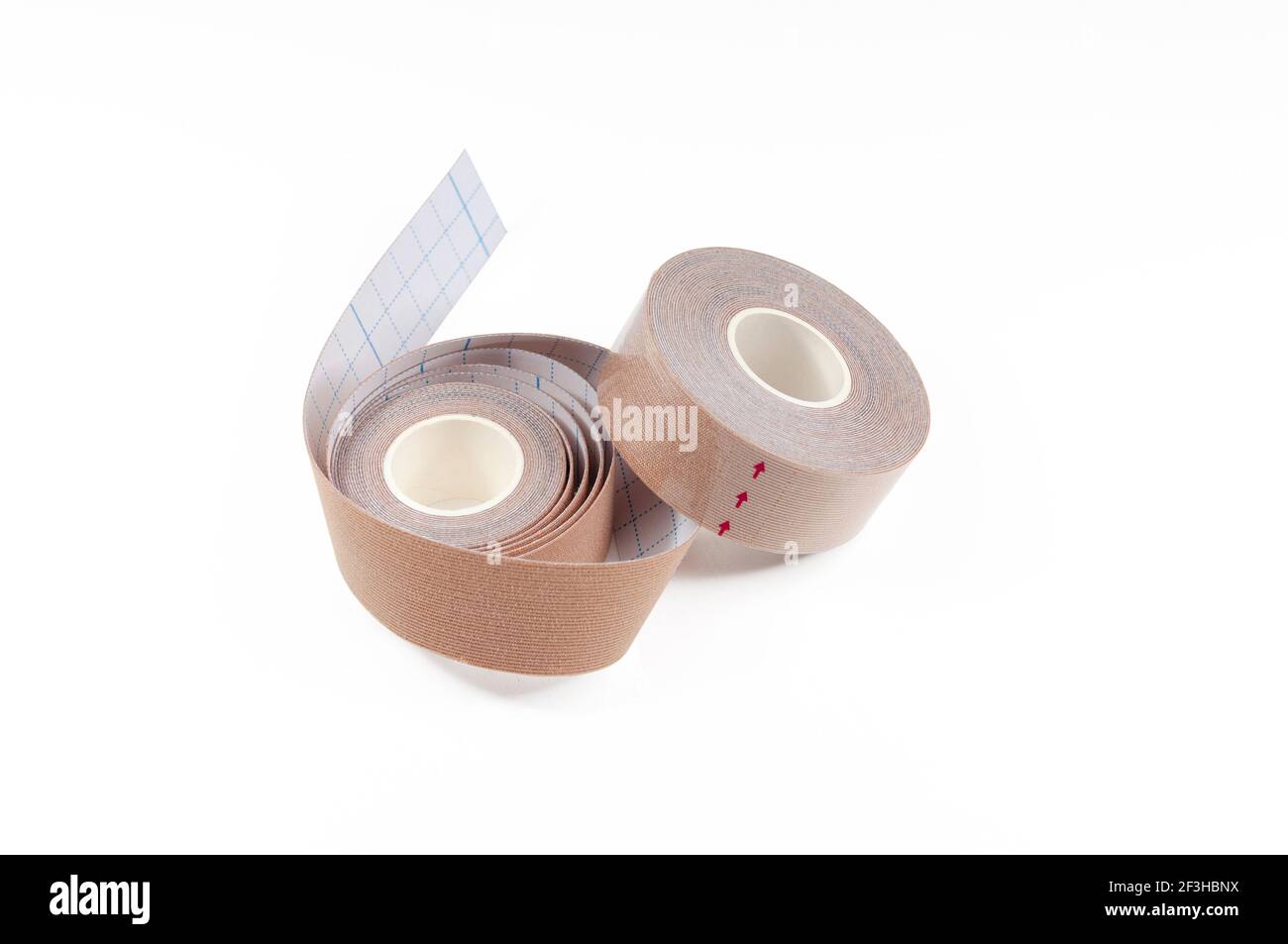 Roll of special adhesive treatment physio tape for alternative medicine. Stock Photo