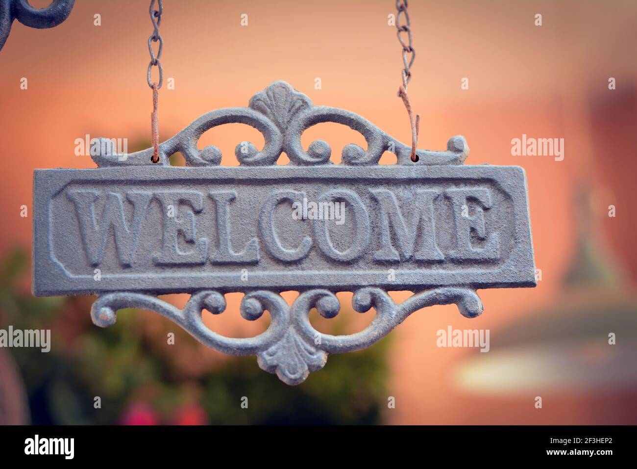 Welcome sign Stock Photo