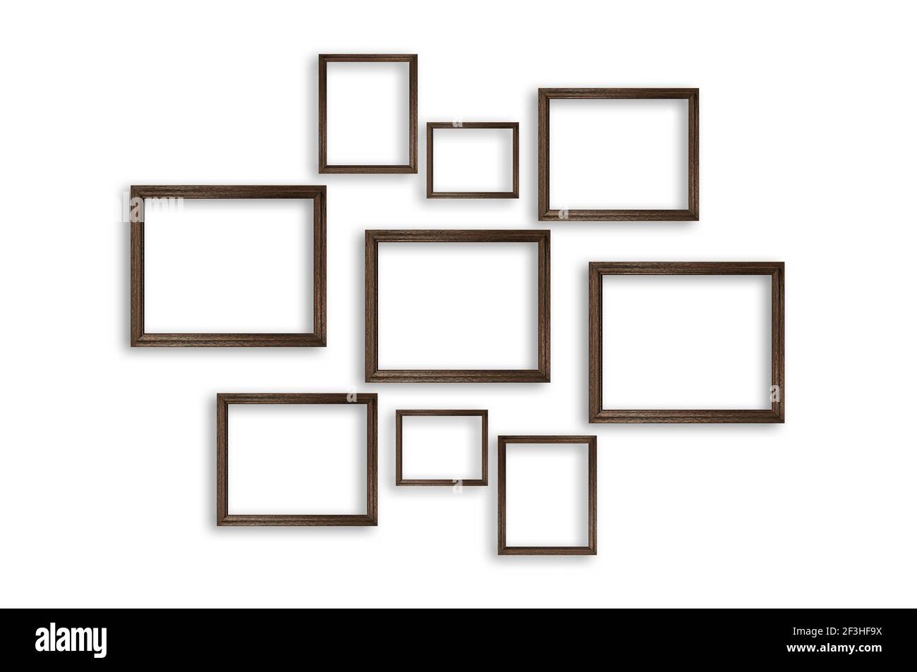 Wooden picture frames on white background Stock Photo - Alamy
