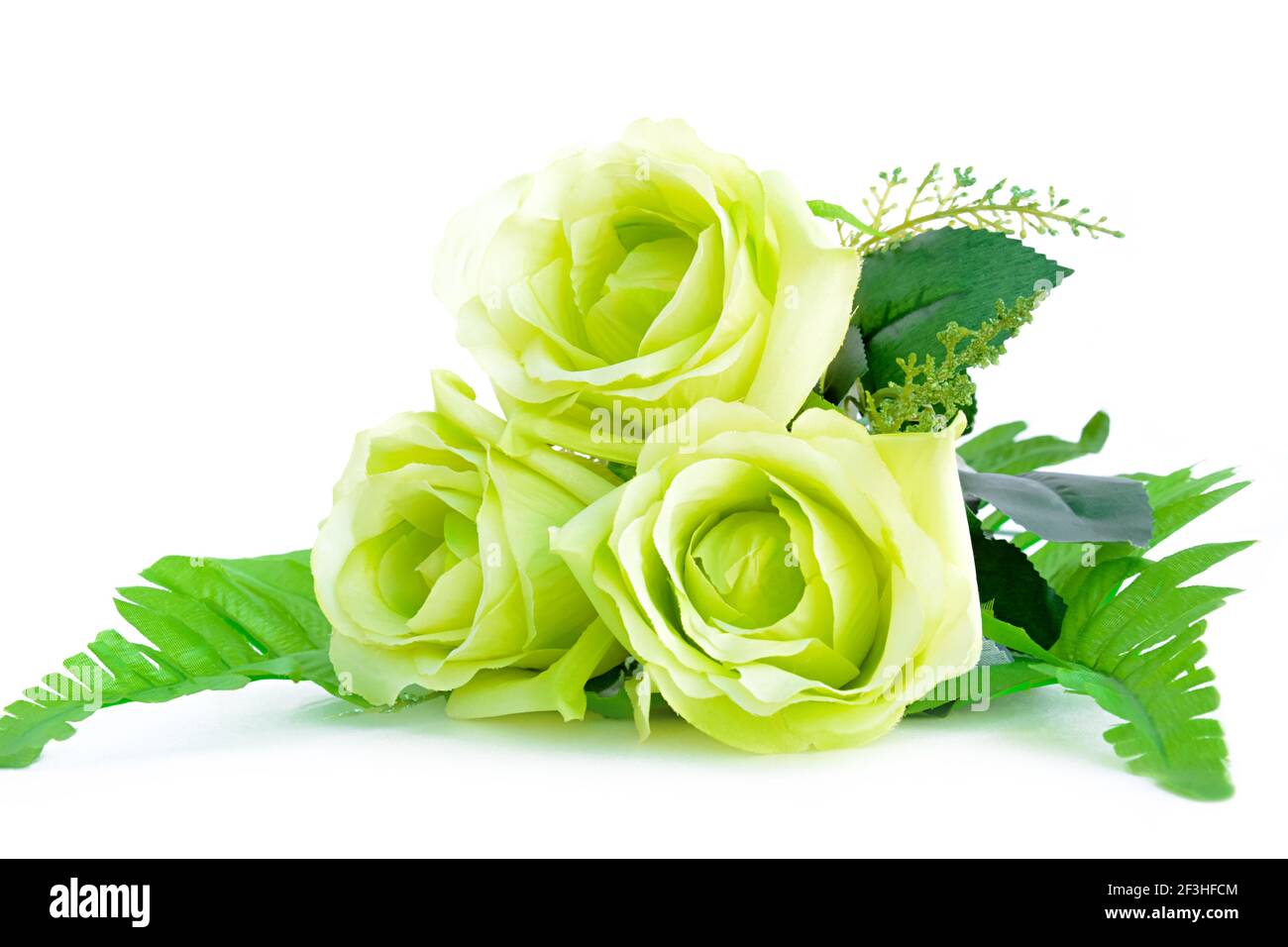 Green rose flower bouquet Stock Photo