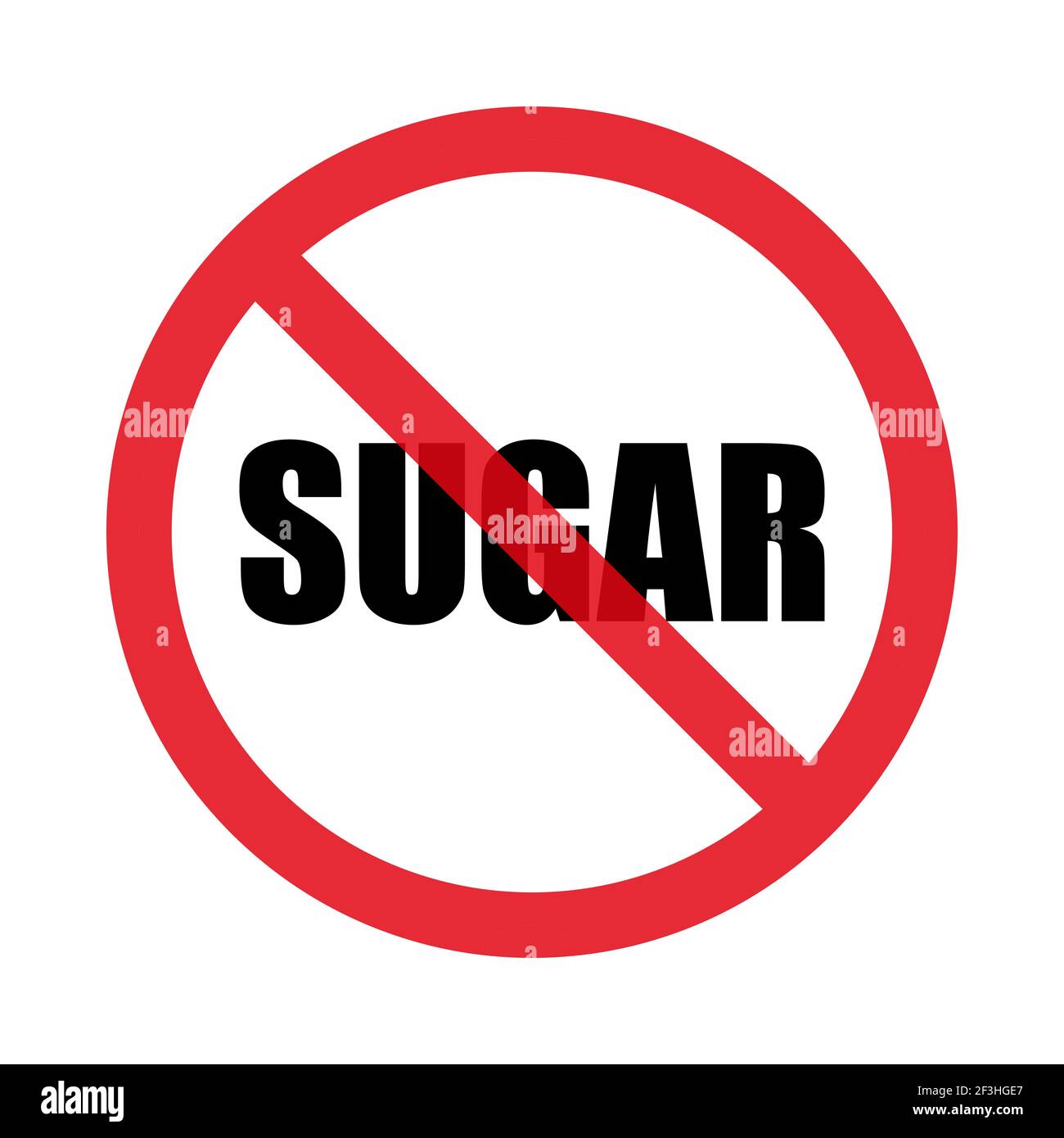 No sugar sign. Isolated on white background. Flat style. Vector