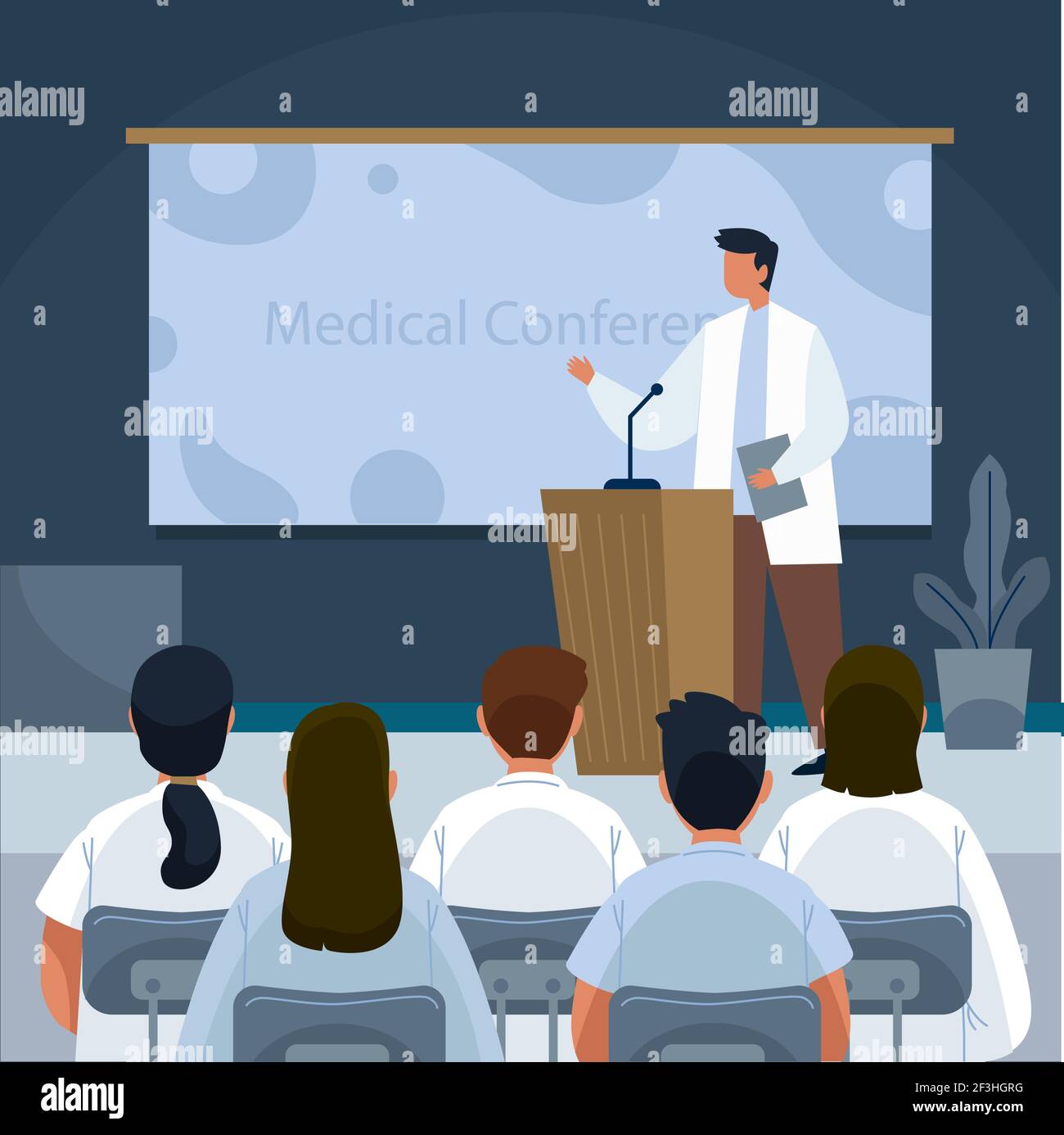 Medical conference flat design illustration Vector illustration Stock ...