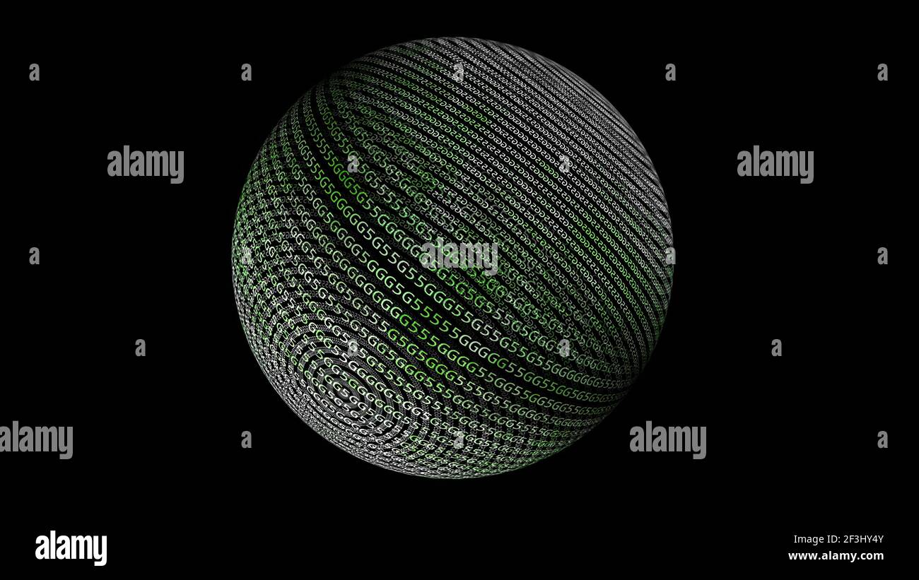 3D illustration 5G text on sphere concept Stock Photo - Alamy