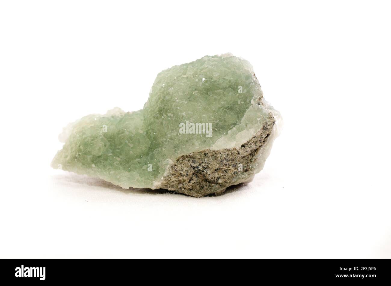 apophyllite on prehnite crystal mineral sample on granite Stock Photo