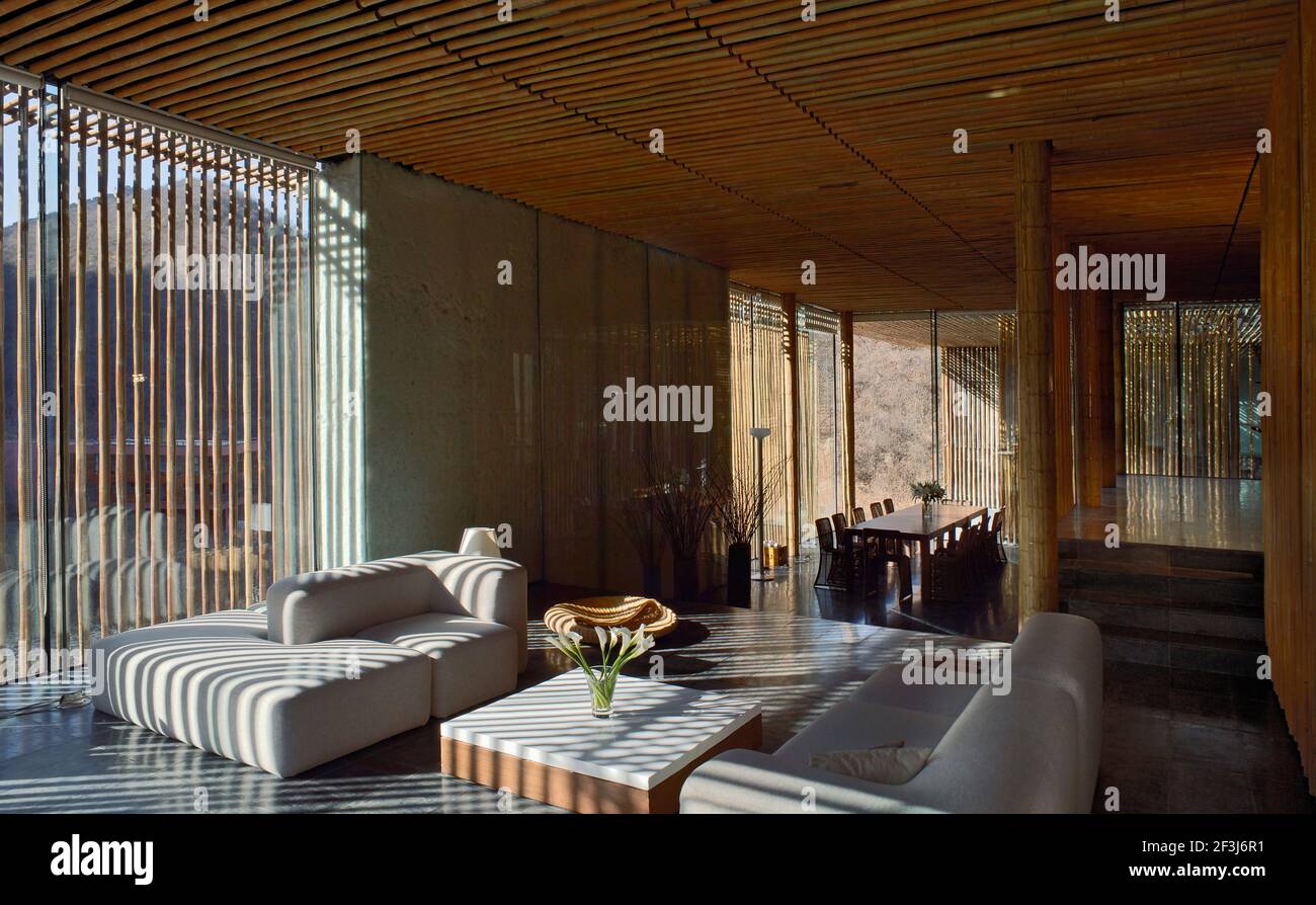 The Bamboo Wall House, by architect Kengo Kuma, wqas completed in 2002