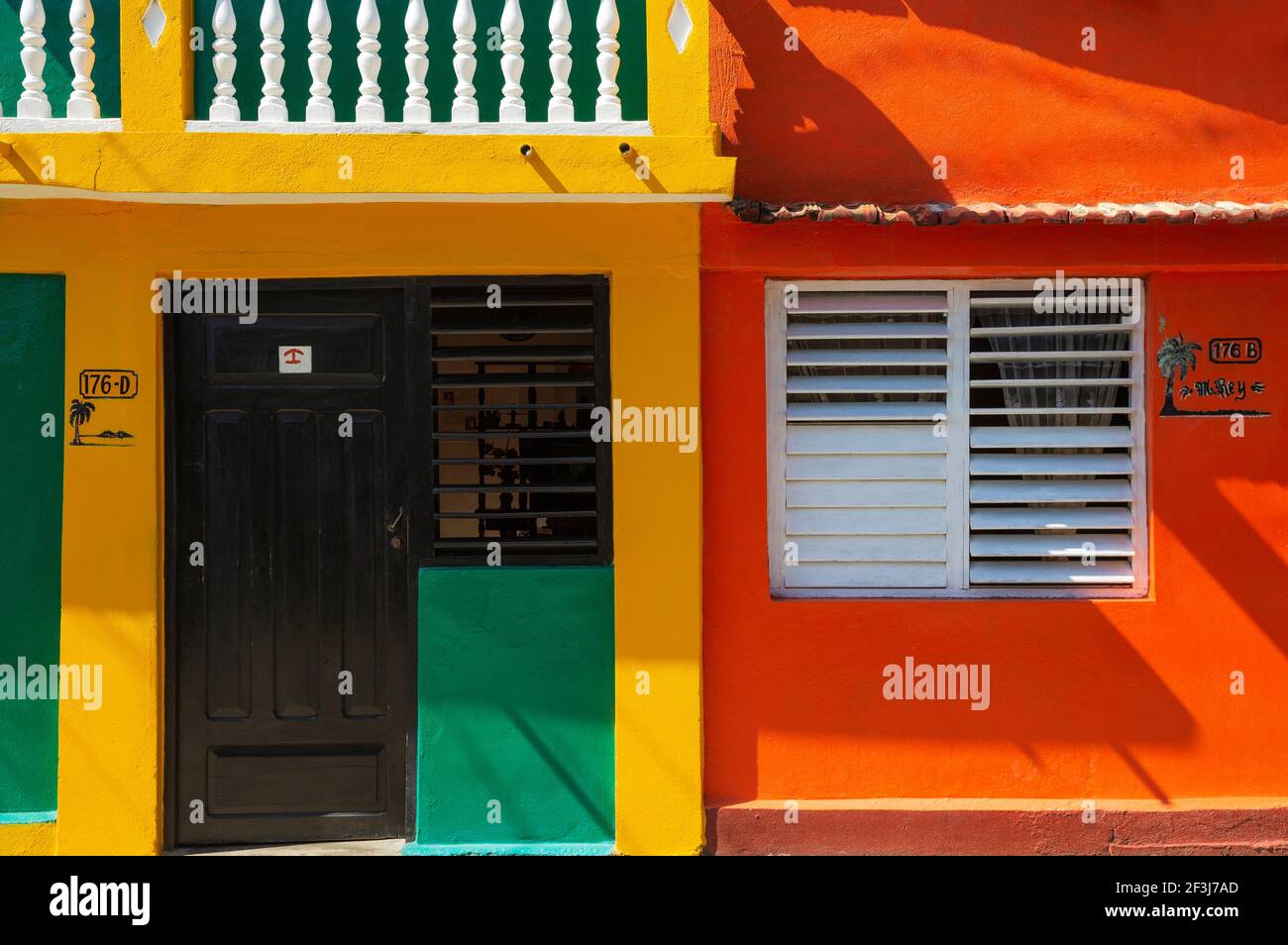 Private houses that offers rooms for rent, Baracoa. Cuba Stock Photo