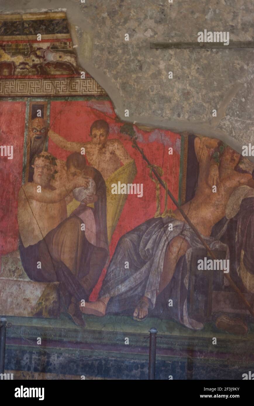 Fresco from the Villa dei Misteri, Roman ruins of Pompeii, destroyed by ...