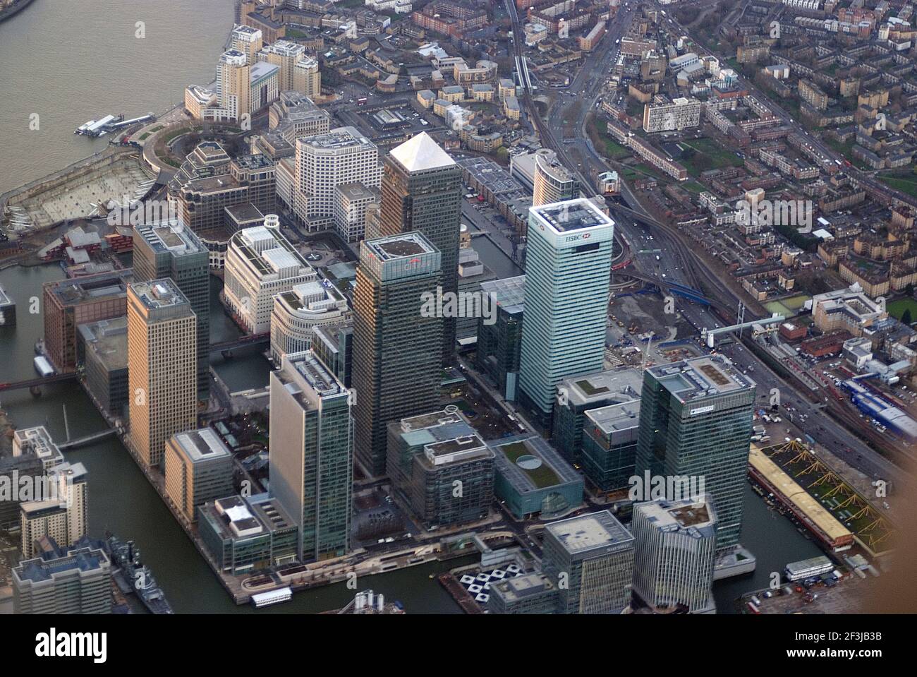 Aerial view of canary wharf hi-res stock photography and images - Alamy
