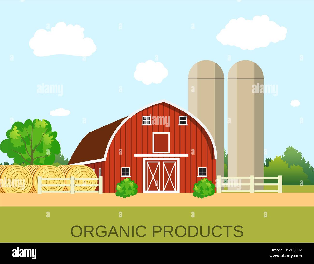 farm with wooden village house Stock Vector Image & Art - Alamy