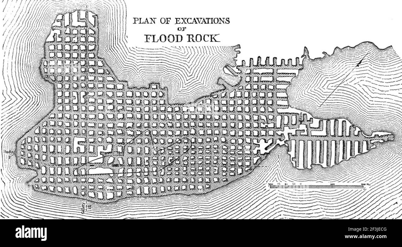 Plan of excavations of flood rock Stock Photo - Alamy