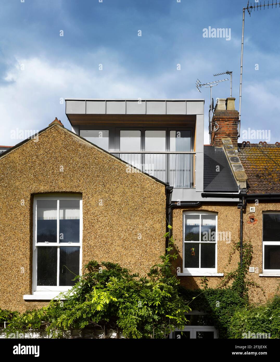 Loft Extension seen from Back Garden | Architect: Andrew Mulroy Architecs | Stock Photo