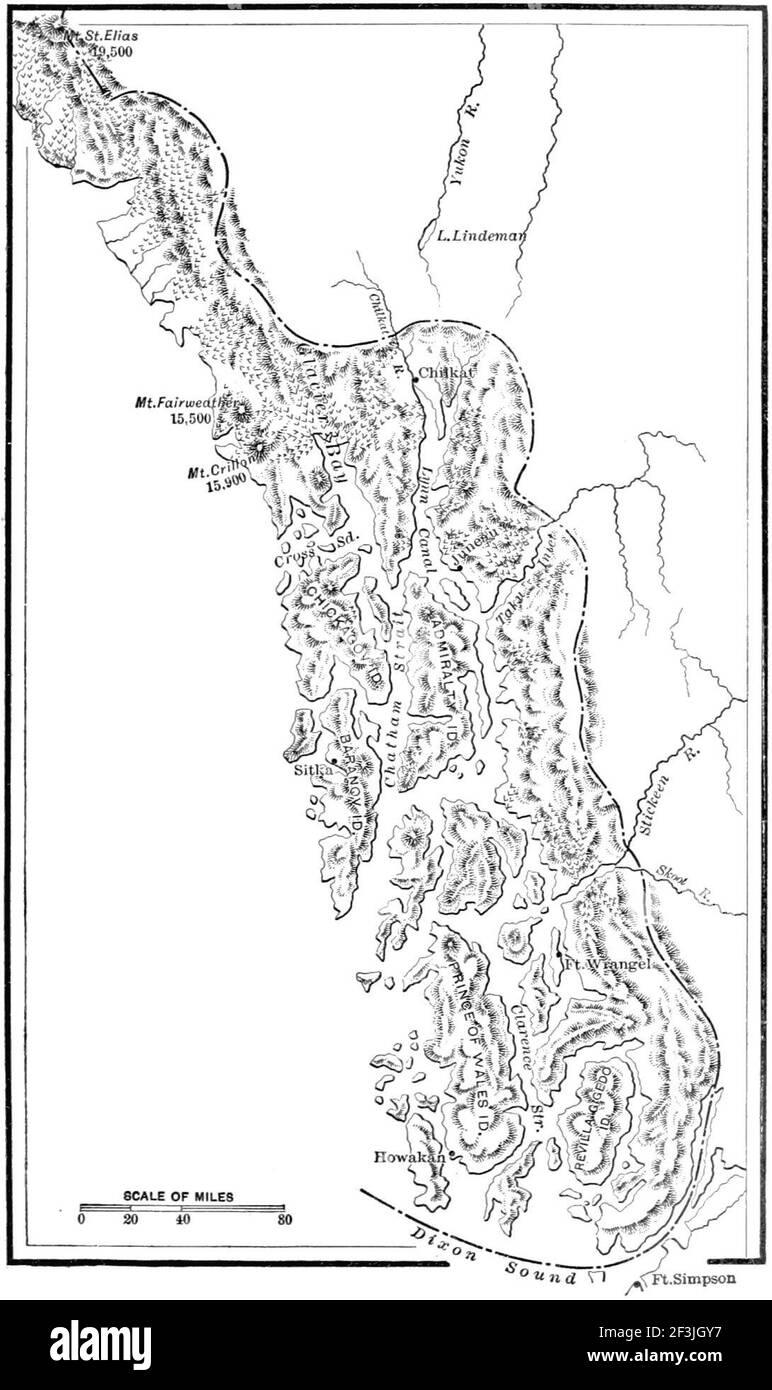 Map of southeastern alaska Stock Photo - Alamy