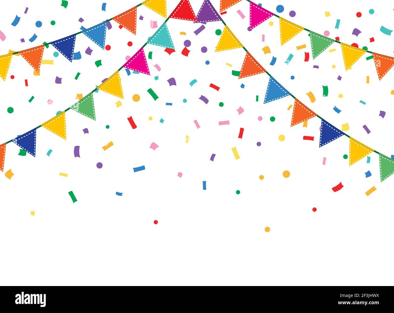 Holiday background with garland and confetti Stock Vector Image & Art