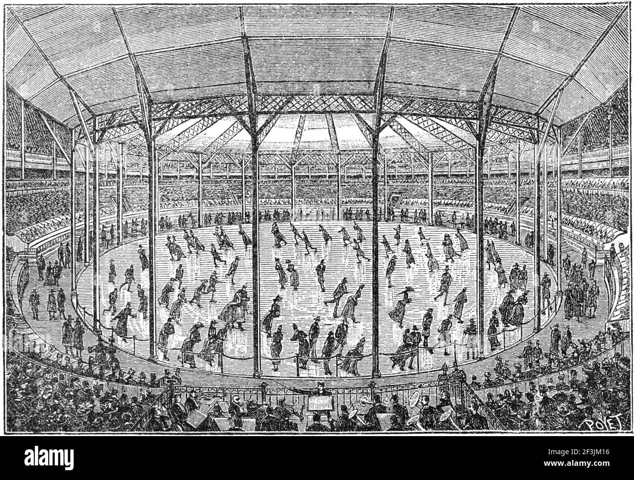 Rink of artificial ice in paris Stock Photo - Alamy