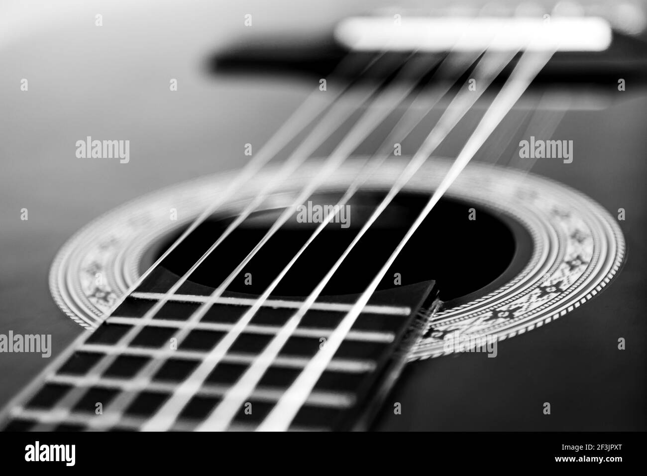 Close up of a classical guitar Stock Photo