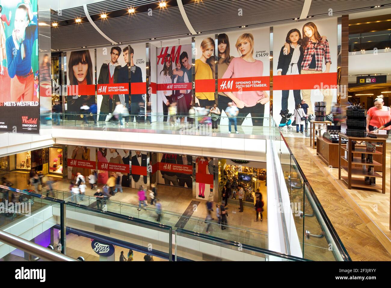 H&M Stratford, Westfield shopping Centre Stratford East London. Fit-out of H&M  store in the Westfield Shopping Centre in Stratford East London Stock Photo  - Alamy