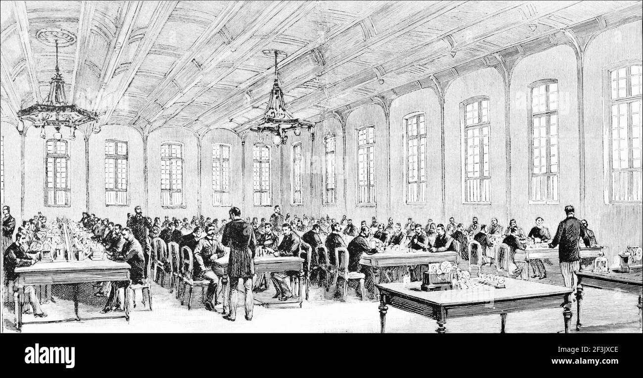 Operators room at the great telegraph exchange in paris Stock Photo Alamy