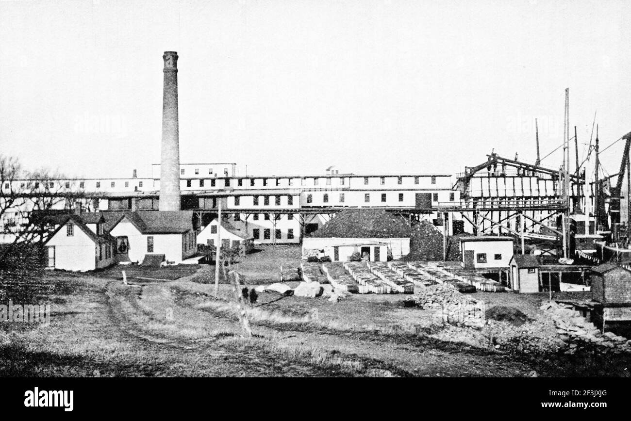 Menhaden oil and guano factory at tiverton ri. Stock Photo
