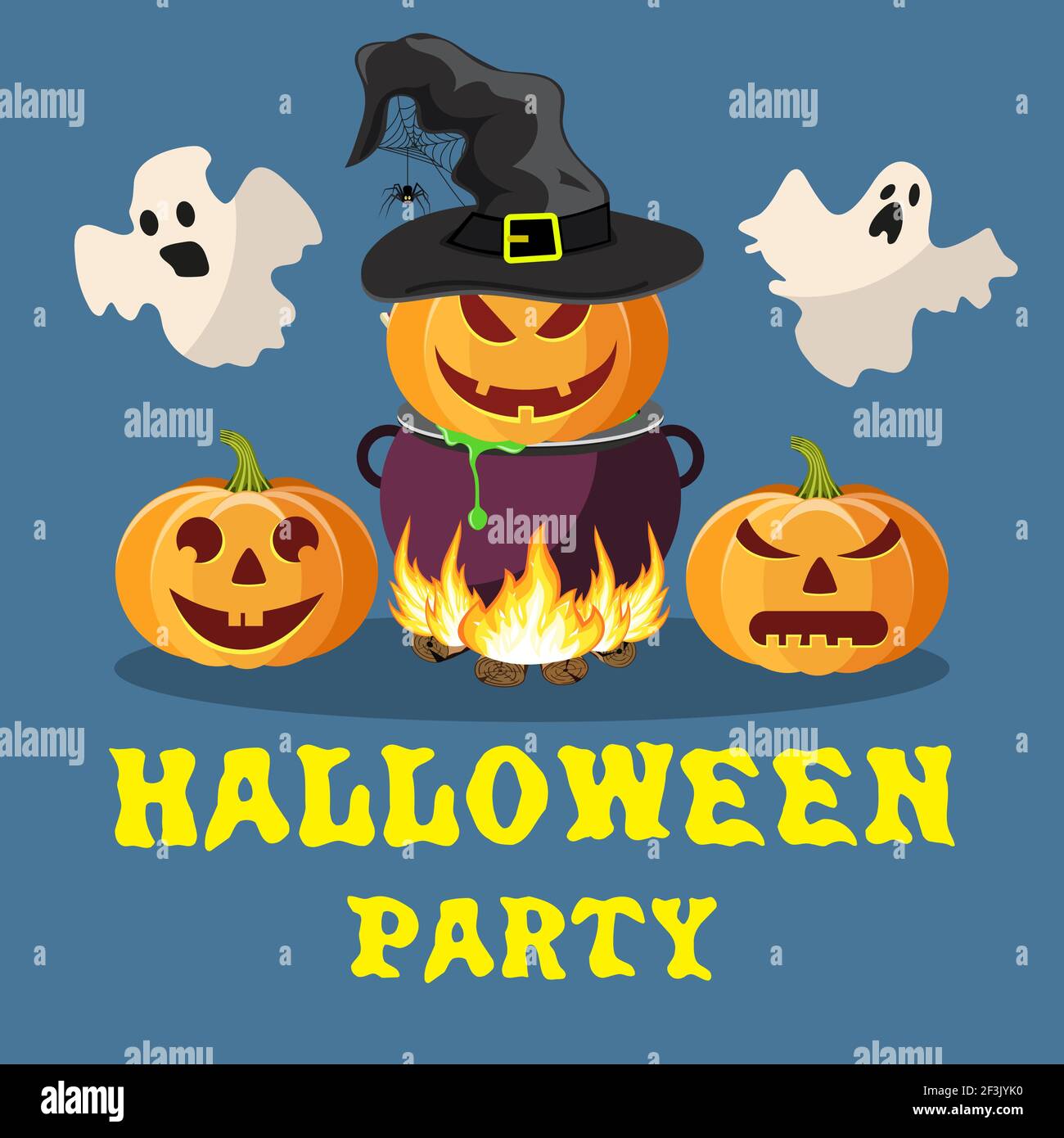 Halloween pumpkin with witches hat Stock Vector Image & Art - Alamy