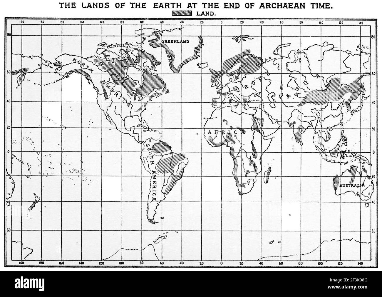 The lands of earth at the end of archaean time Stock Photo - Alamy