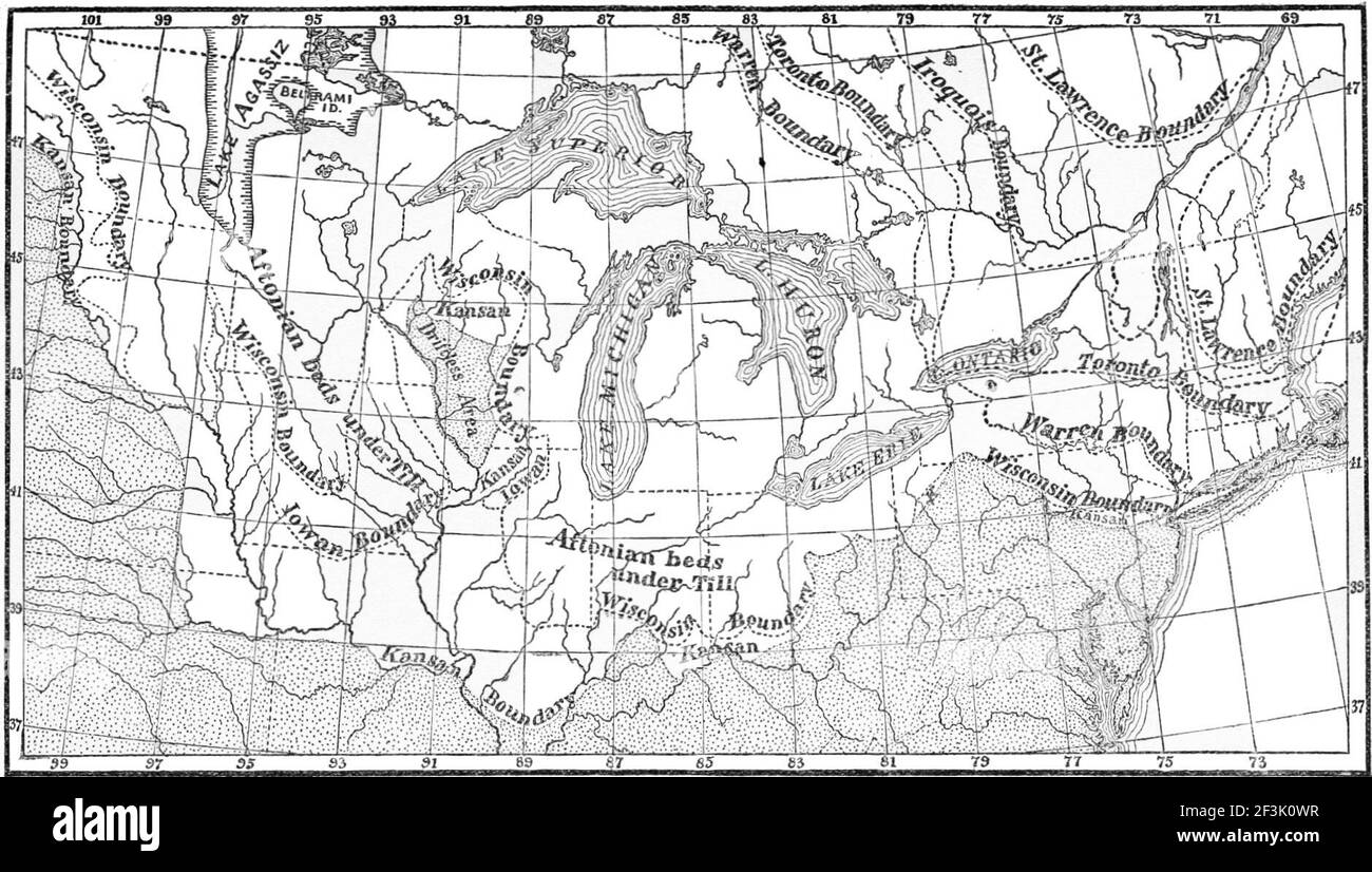 Stages of the ice age in the us and canada Stock Photo Alamy