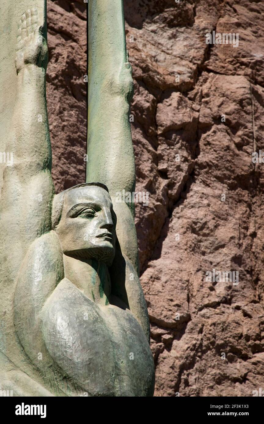 Statue Detail, Hoover Dam, Nevada and Arizona Stock Photo